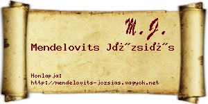 Mendelovits Józsiás névjegykártya